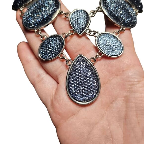 Starry Sapphire Mosaic Statement Necklace - Picture 4 of 12